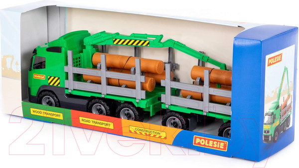 Изображение товара Лесовоз игрушечный Полесье с прицепом / 9500 (в коробке)