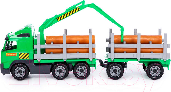 Изображение товара Лесовоз игрушечный Полесье с прицепом / 9500 (в коробке)