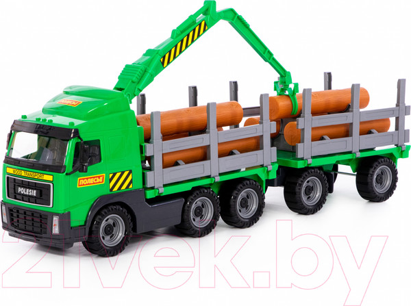 Изображение товара Лесовоз игрушечный Полесье с прицепом / 9500 (в коробке)