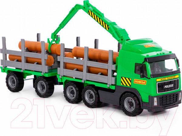 Изображение товара Лесовоз игрушечный Полесье с прицепом / 9500 (в коробке)