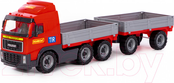 Изображение товара Самосвал игрушечный Полесье бортовой с прицепом / 58270 (в лотке)