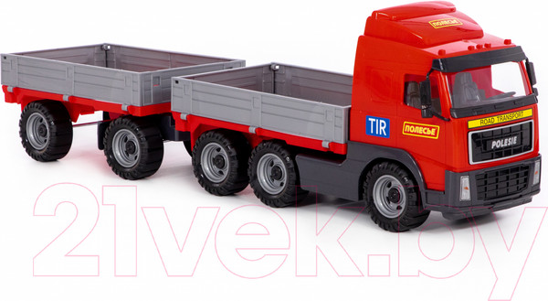 Изображение товара Самосвал игрушечный Полесье бортовой с прицепом / 58270 (в лотке)