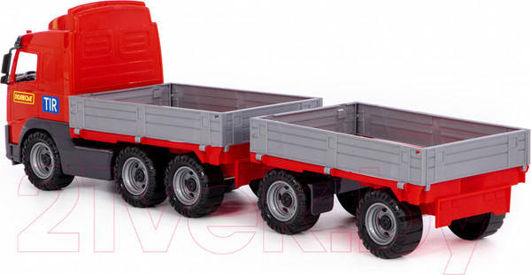 Изображение товара Самосвал игрушечный Полесье бортовой с прицепом / 58270 (в лотке)