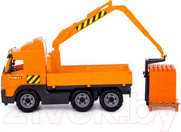 Изображение товара Кран игрушечный Полесье с манипулятором и конструктором / 58300 (в лотке)