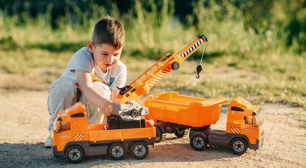 Изображение товара Кран игрушечный Полесье с поворотной платформой / 58324 (в лотке)