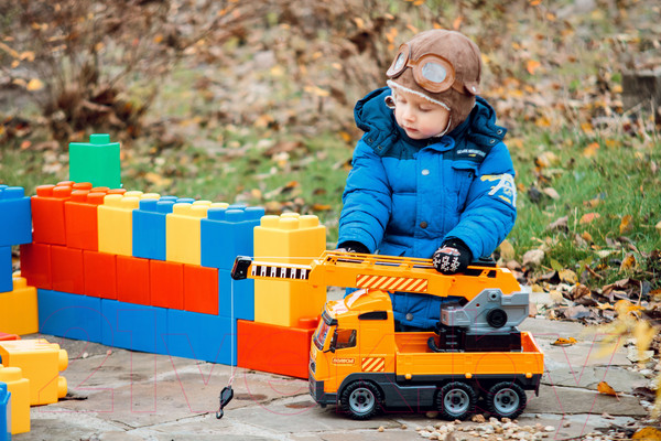 Изображение товара Кран игрушечный Полесье с поворотной платформой / 58324 (в лотке)