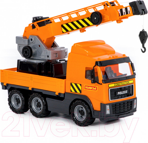 Изображение товара Кран игрушечный Полесье с поворотной платформой / 58324 (в лотке)