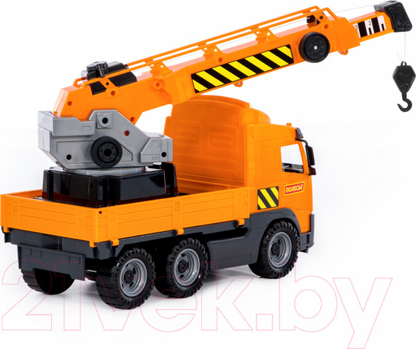Изображение товара Кран игрушечный Полесье с поворотной платформой / 58324 (в лотке)