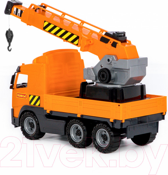 Изображение товара Кран игрушечный Полесье с поворотной платформой / 58324 (в лотке)