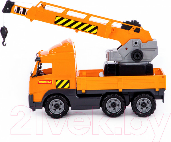 Изображение товара Кран игрушечный Полесье с поворотной платформой / 58324 (в лотке)