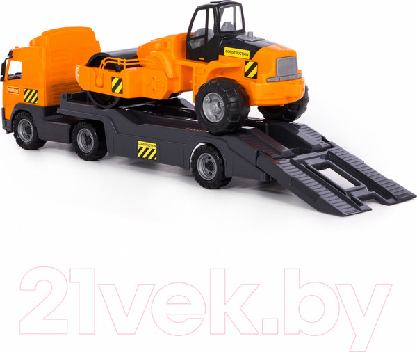 Изображение товара Набор игрушечной техники Полесье с дорожным катком / 58416 (в лотке)