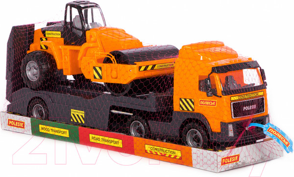 Изображение товара Набор игрушечной техники Полесье с дорожным катком / 58416 (в лотке)