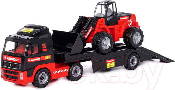 Изображение товара Набор игрушечной техники Полесье Mammoet с трактором-погрузчиком / 57105 (в лотке)