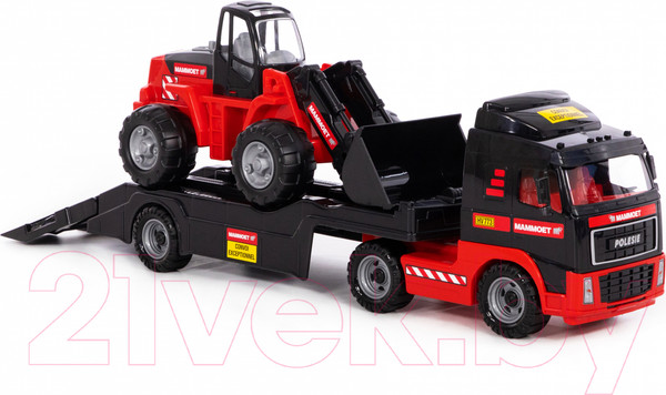 Изображение товара Набор игрушечной техники Полесье Mammoet с трактором-погрузчиком / 57105 (в лотке)