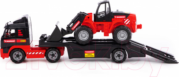 Изображение товара Набор игрушечной техники Полесье Mammoet с трактором-погрузчиком / 57105 (в лотке)