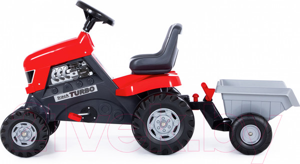 Изображение товара Каталка детская Полесье Turbo трактор с педалями и полуприцепом / 52681
