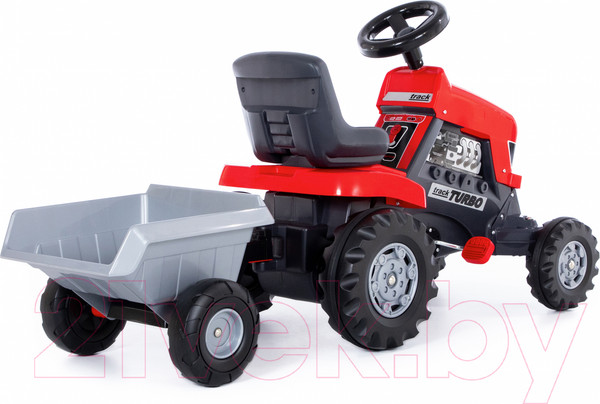 Изображение товара Каталка детская Полесье Turbo трактор с педалями и полуприцепом / 52681