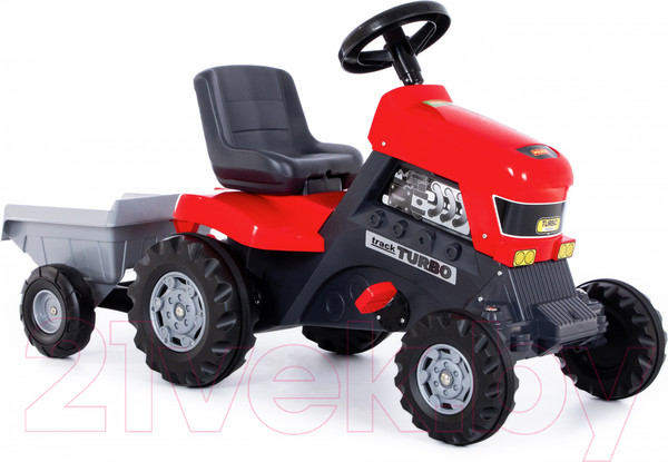 Изображение товара Каталка детская Полесье Turbo трактор с педалями и полуприцепом / 52681