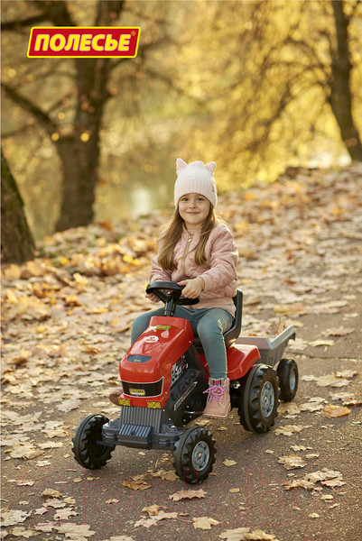 Изображение товара Каталка детская Полесье Turbo трактор с педалями и полуприцепом / 52681