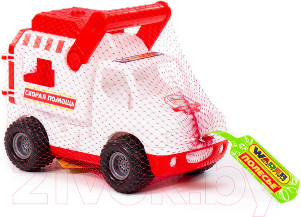 Изображение товара Фургон игрушечный Полесье Скорая помощь КонсТрак / 0490 (в сеточке)