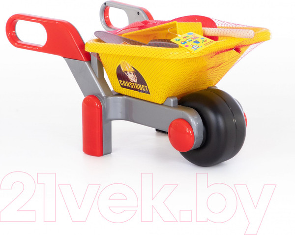 Изображение товара Тачка игрушечная Полесье Детская тачка №4 Construct с набором каменщика №4 / 50229