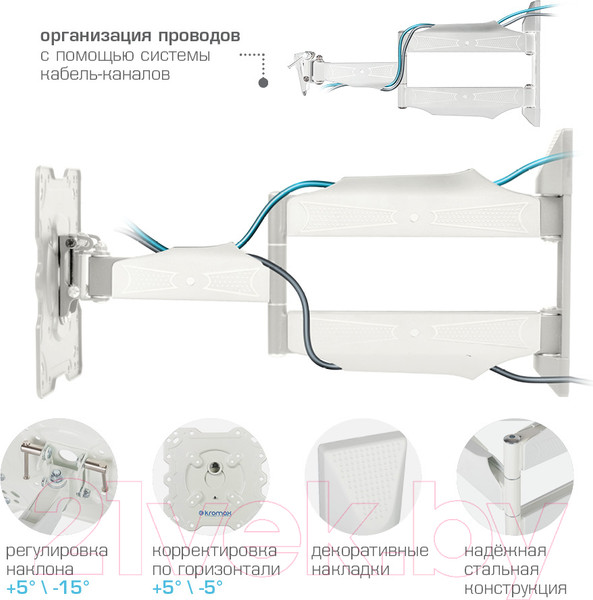 Изображение товара Кронштейн для телевизора Kromax Atlantis-40 (белый)
