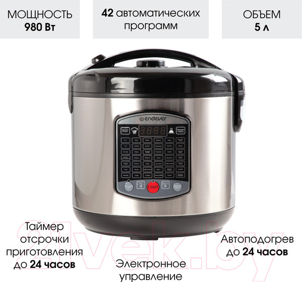 Изображение товара Мультиварка Endever Vita 90 (черный/сталь)