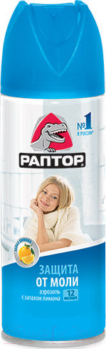 Изображение товара Аэрозоль от насекомых Раптор От моли с ароматом лимона / 57418524