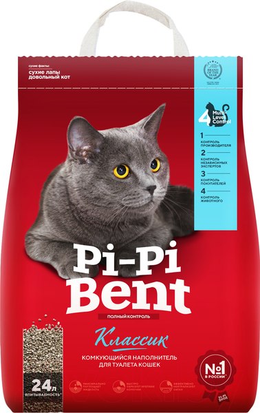 Наполнитель для туалета Pi-Pi-Bent Классик L005 (24л/10кг)