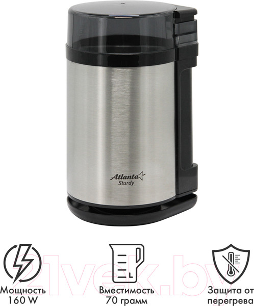 Изображение товара Кофемолка Atlanta ATH-3393 (черный/сталь)