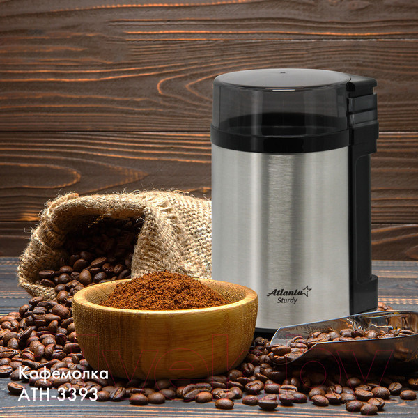 Изображение товара Кофемолка Atlanta ATH-3393 (черный/сталь)