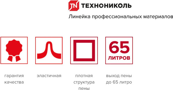 Изображение товара Пена монтажная Технониколь Maximum 65 профессиональная всесезонная (0.99кг)