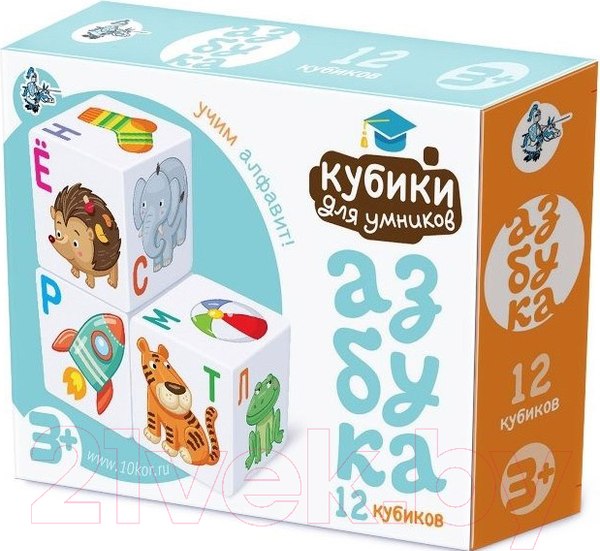 Изображение товара Развивающая игра Десятое королевство Кубики. Учим алфавит / 01709