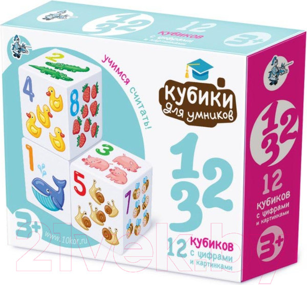 Изображение товара Развивающая игра Десятое королевство Кубики. Учимся считать / 01712