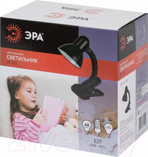 Изображение товара Настольная лампа ЭРА N-102-E27-40W-BK / C0041424 (черный матовый)