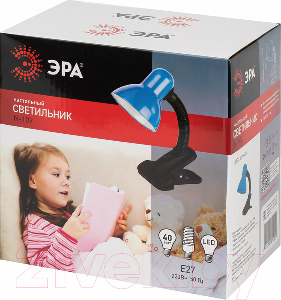 Изображение товара Настольная лампа ЭРА N-102-E27-40W-BU / C0041426 (синий)