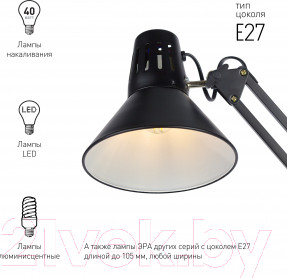 Изображение товара Настольная лампа ЭРА N-121-E27-40W-BK / C0041454 (черный)