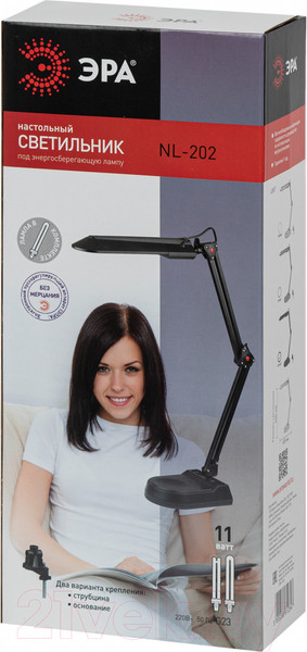 Изображение товара Настольная лампа ЭРА NL-202-G23-11W-BK (черный)