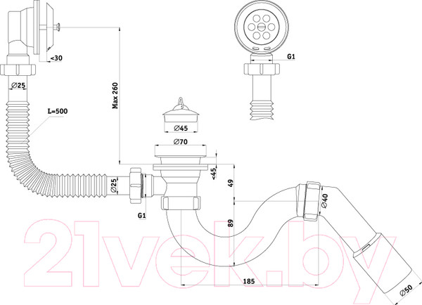 Изображение товара Сифон Ани Пласт Ани E151