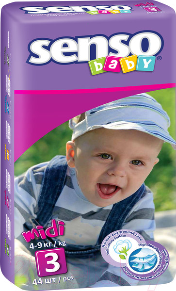 Изображение товара Подгузники детские Senso Baby Midi 3 (44шт)