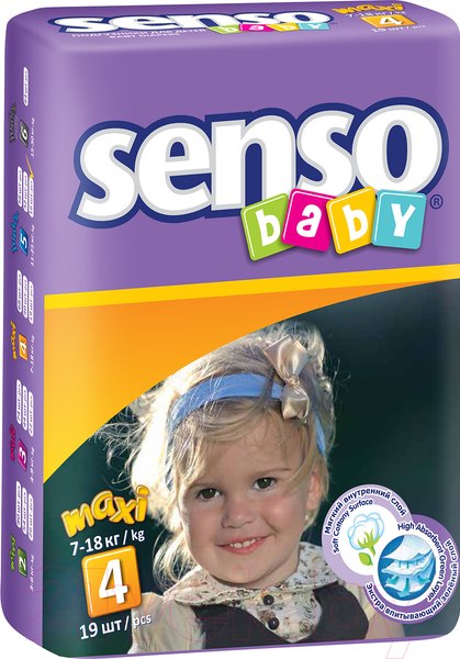 Изображение товара Подгузники детские Senso Baby Maxi 4 (19шт)