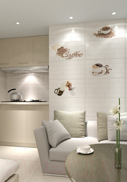 Изображение товара Декоративная плитка Beryoza Ceramica Брик 2 белый (300x600)