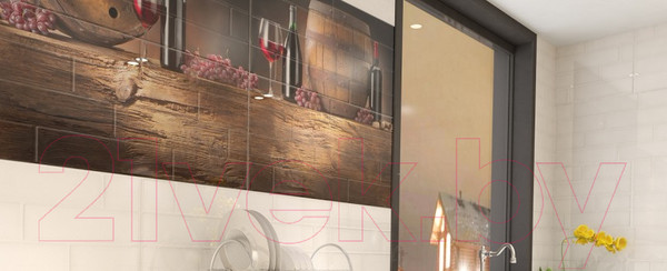 Изображение товара Элемент панно Beryoza Ceramica Брик 2 кремовый (300x600)