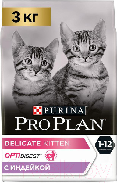 Изображение товара Сухой корм для кошек Pro Plan Junior Delicate с индейкой (3кг)