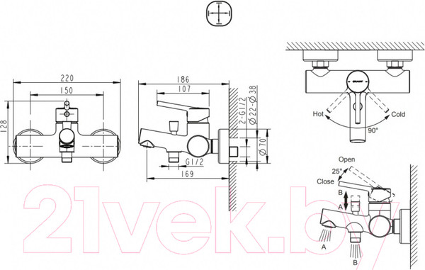 Изображение товара Смеситель Bravat Palace F6172217CP-01