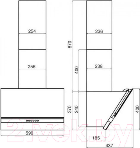 Изображение товара Вытяжка наклонная Faber Beryl WH A60 (110.0383.024)