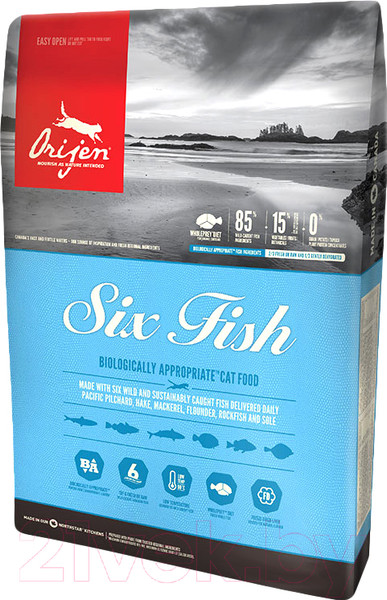 Изображение товара Сухой корм для кошек Orijen Six Fish Cat (1.8кг)