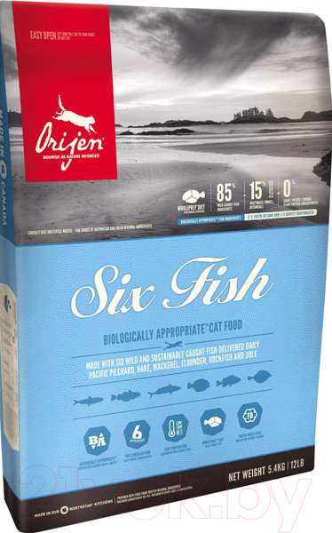 Изображение товара Сухой корм для кошек Orijen Six Fish Cat (5.4кг)
