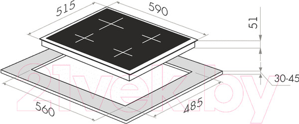 Изображение товара Электрическая варочная панель Maunfeld EEHS.64.4S
