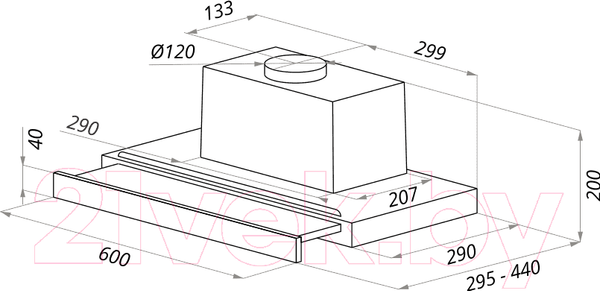 Изображение товара Вытяжка телескопическая Maunfeld Ouse Touch 60 (черный)